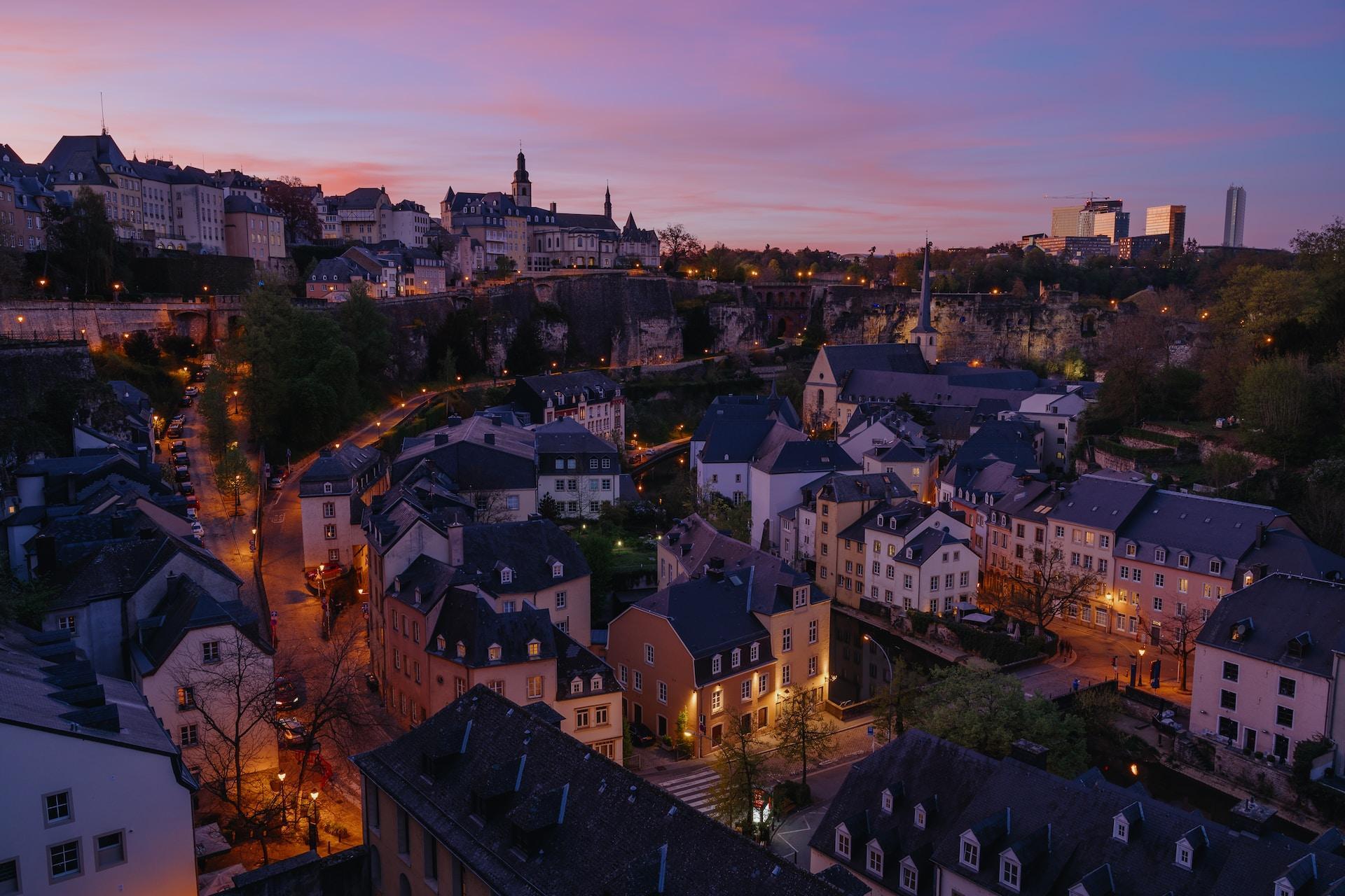 Best sities to work, Old city of Luxembourg during the night